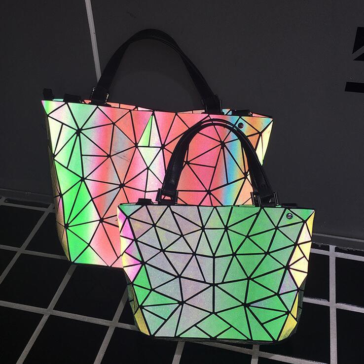 Glowing Geometric Tote Bag for Women