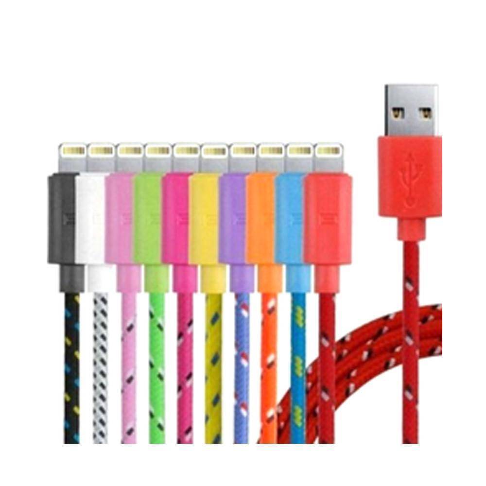 Colorful 10Ft Fabric iPhone Lightning Charging Cable