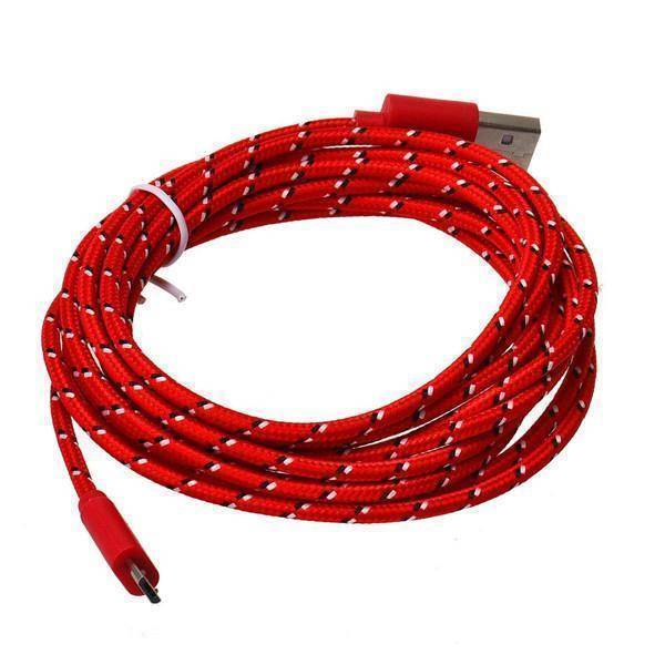 Colorful 10Ft Fabric iPhone Lightning Charging Cable
