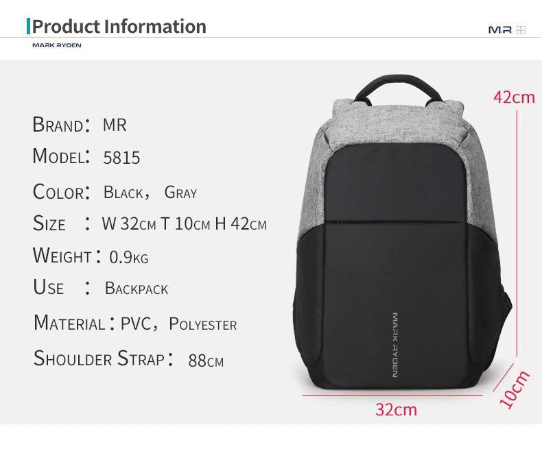 Secure Travel Laptop Backpack Bag