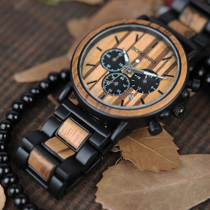 Rugged Wood Mens Chronograph Watch