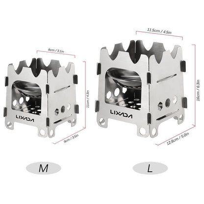 Portable Folding Camp Stove with Alcohol Burner Stainless Steel