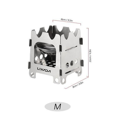 Portable Folding Camp Stove with Alcohol Burner Stainless Steel