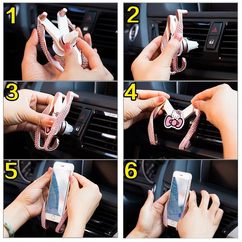 Glittering Crystal Car Phone Mount Holder