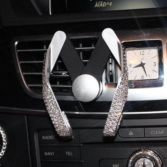Glittering Crystal Car Phone Mount Holder
