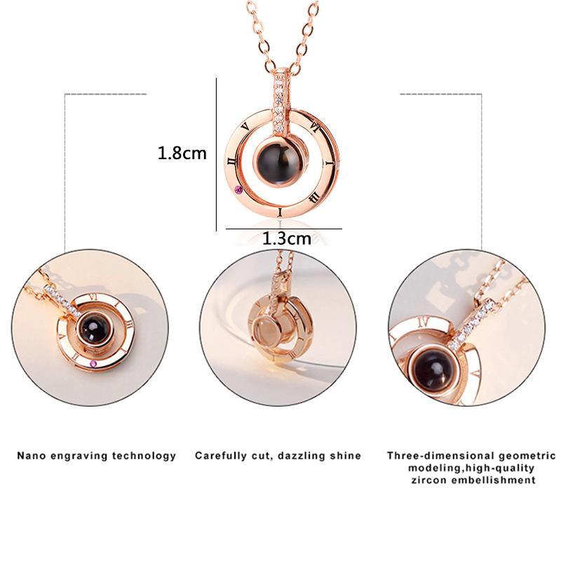 Romantic Multilingual Love Pendant Necklace