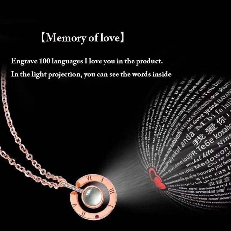 Romantic Multilingual Love Pendant Necklace