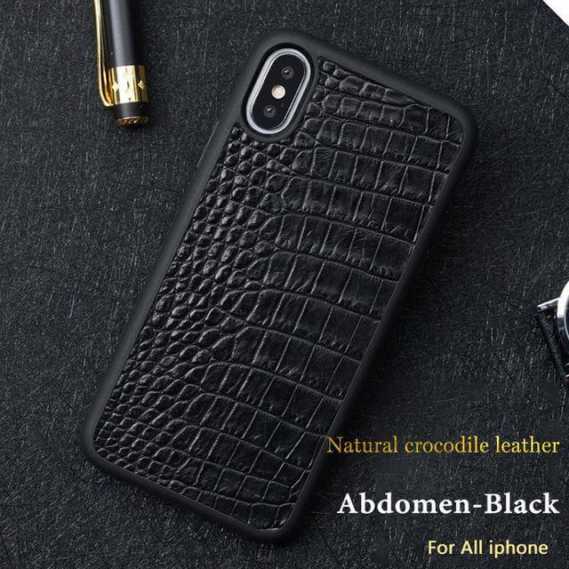 Genuine Leather Crocodile Pattern iPhone Cover
