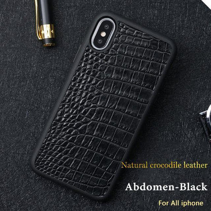 Genuine Leather Crocodile Pattern iPhone Cover