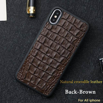 Genuine Leather Crocodile Pattern iPhone Cover
