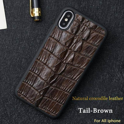 Genuine Leather Crocodile Pattern iPhone Cover
