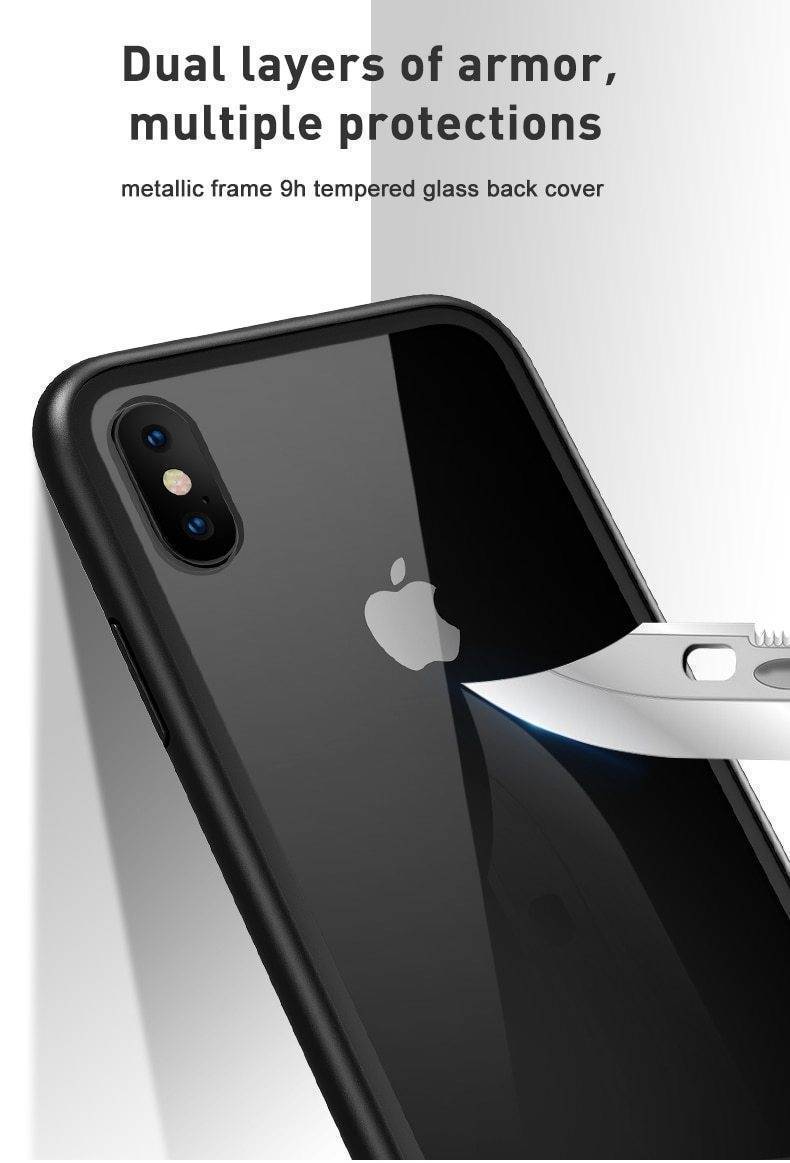 Clear Protective Glass Phone Case for iPhone