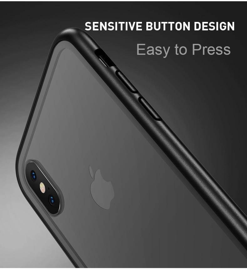Clear Protective Glass Phone Case for iPhone