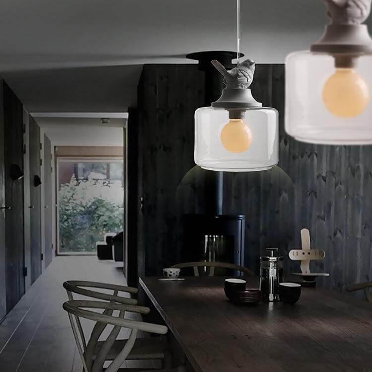 Stunning Glass Bird Pendant Light Fixture