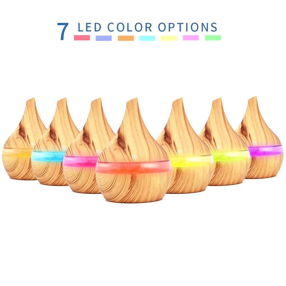 Natural Wood Electric Cool Mist Humidifier Oil Diffuser