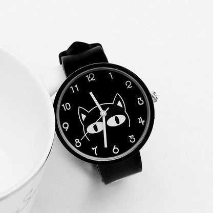 Simple Stylish Cat Lady Leather Wrist Watch - Fesara