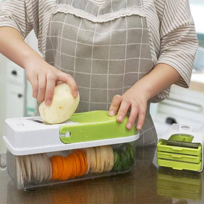 Easy Veggie Chopper with 8 Interchangeable Blades