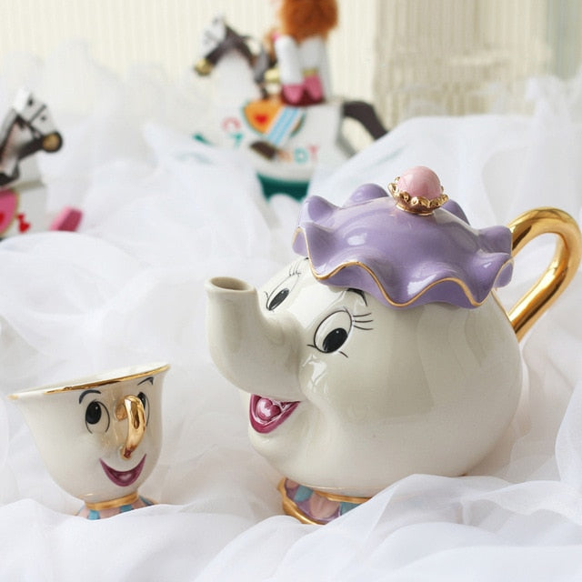 Enchanting Disney Beauty Beast Porcelain Tea Set Mug Cups