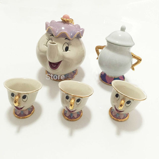 Enchanting Disney Beauty Beast Porcelain Tea Set Mug Cups