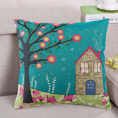Colorful Tree Pattern Soft Pillow Covers - Fesara