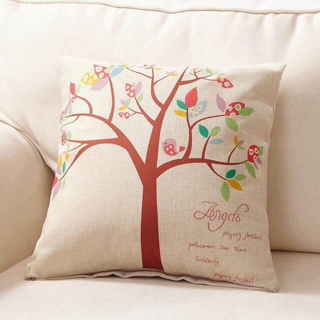 Colorful Tree Pattern Soft Pillow Covers