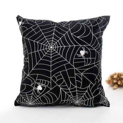 Spooky Black White Halloween Throw Pillow Covers