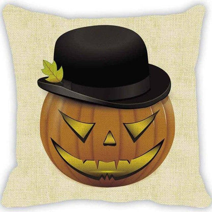 Spooky Orange Halloween Throw Pillow Covers