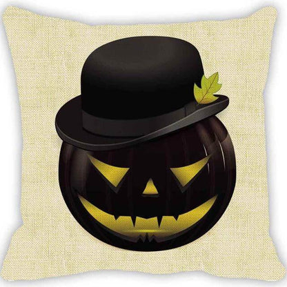 Spooky Orange Halloween Throw Pillow Covers