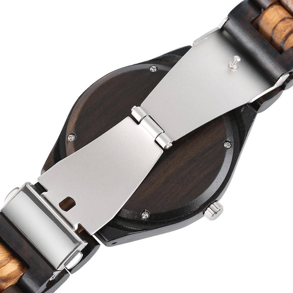 Eco Friendly Bamboo Wood Watch - Brown Leather Strap