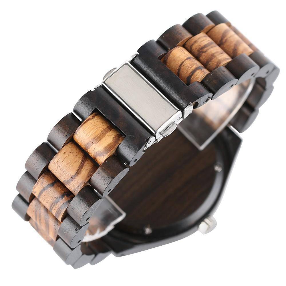 Eco Friendly Bamboo Wood Watch - Brown Leather Strap