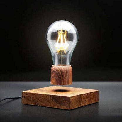 Unique Floating LED Desk Light with Wood Stand