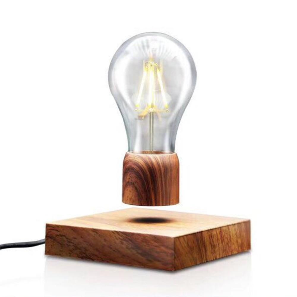 Unique Floating LED Desk Light with Wood Stand