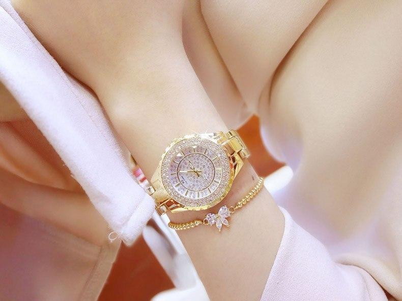 Elegant Diamond Stainless Steel Ladies Watch