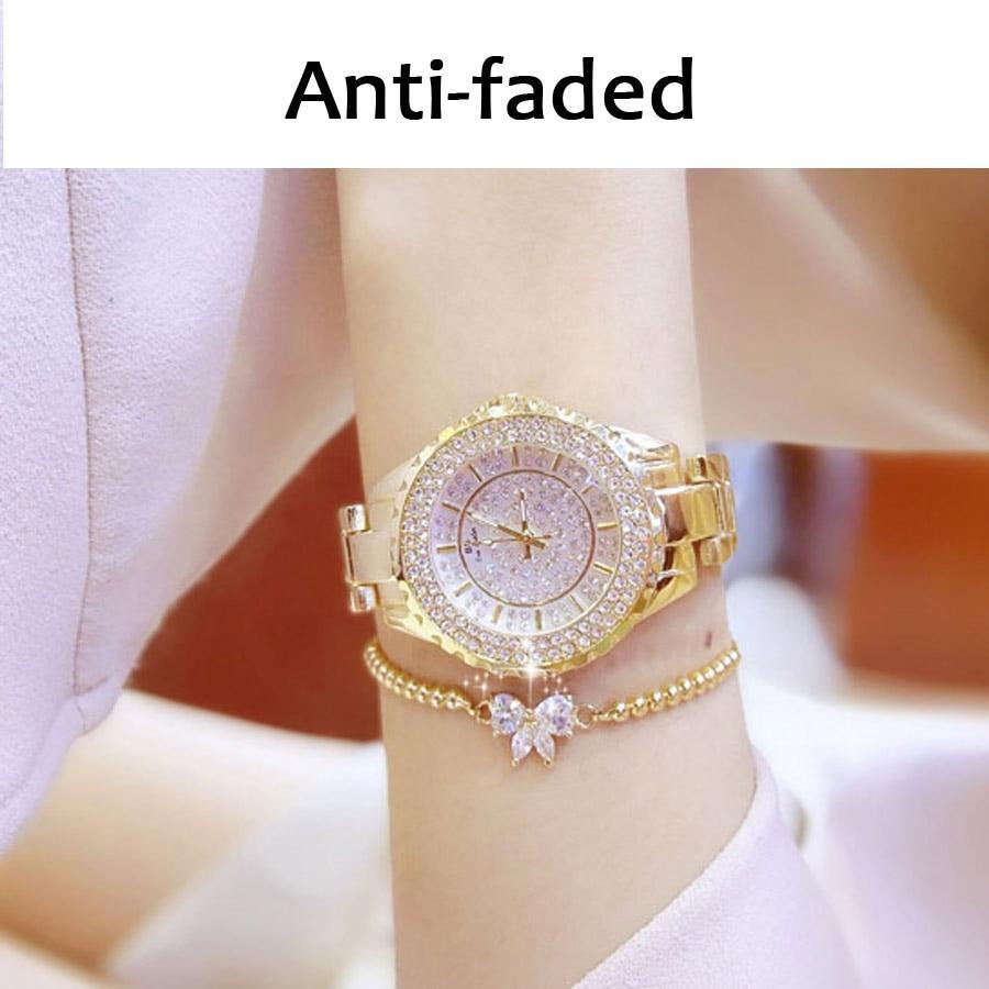 Elegant Diamond Stainless Steel Ladies Watch