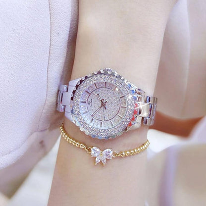 Elegant Diamond Stainless Steel Ladies Watch
