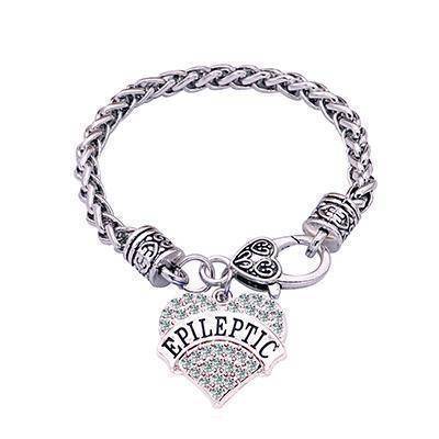 Women's Medical Alert ID Crystal Heart Bracelet