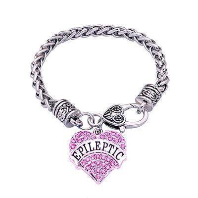 Women's Medical Alert ID Crystal Heart Bracelet