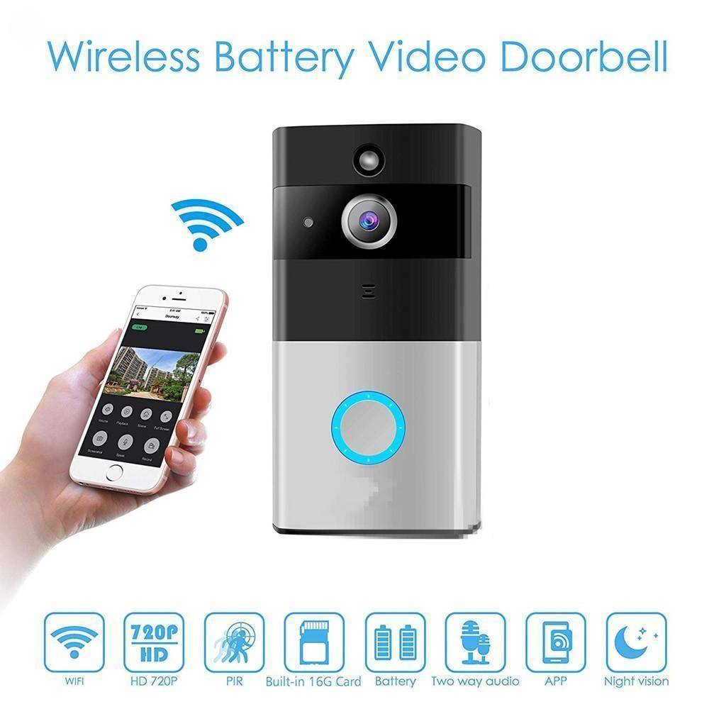 Wireless Smart Doorbell Camera with Motion Night Vision