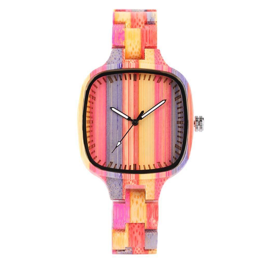 Stylish Bamboo Wood Watch - Leather Strap Wristwatch - Fesara