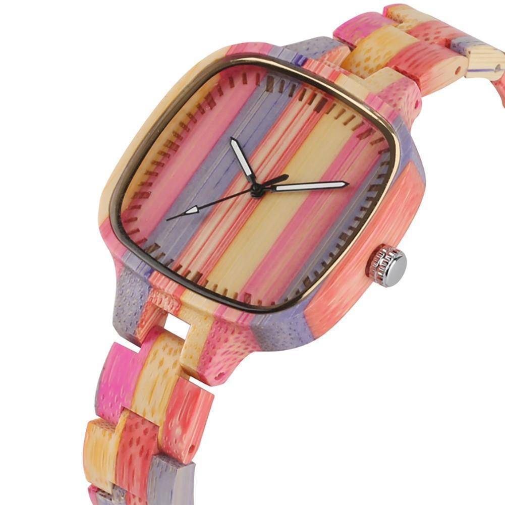 Stylish Bamboo Wood Watch - Leather Strap Wristwatch