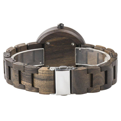 Fesara | Elegant Wooden Ladies Watch - Classic Analog Quartz