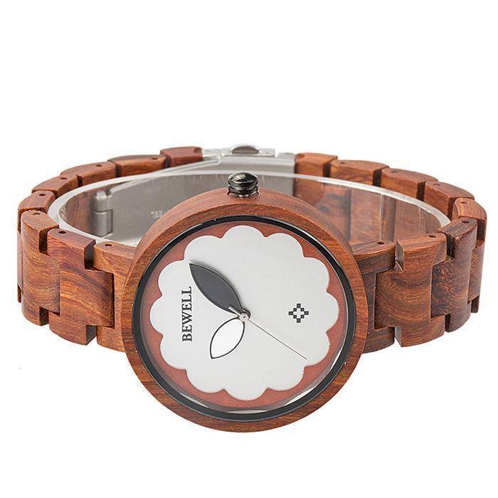 Fesara | Elegant Wooden Ladies Watch - Classic Analog Quartz