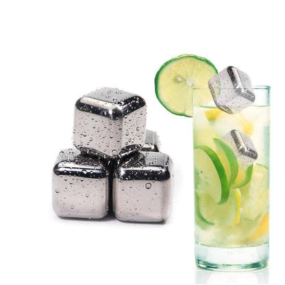 Premium Metal Ice Cubes - Reusable Chillers for Drinks