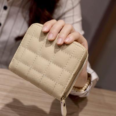 Stylish Plaid PU Leather Wallet Card Holder Purse - Fesara