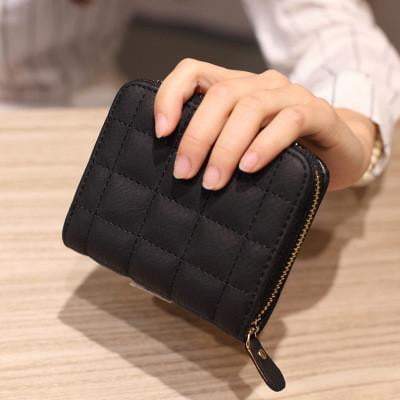 Stylish Plaid PU Leather Wallet Card Holder Purse