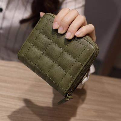 Stylish Plaid PU Leather Wallet Card Holder Purse