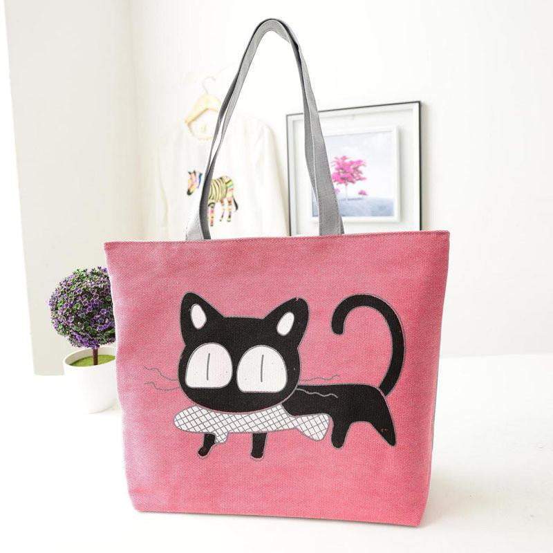 Stylish Cat Print Women's Tote Shoulder Bag - Fesara