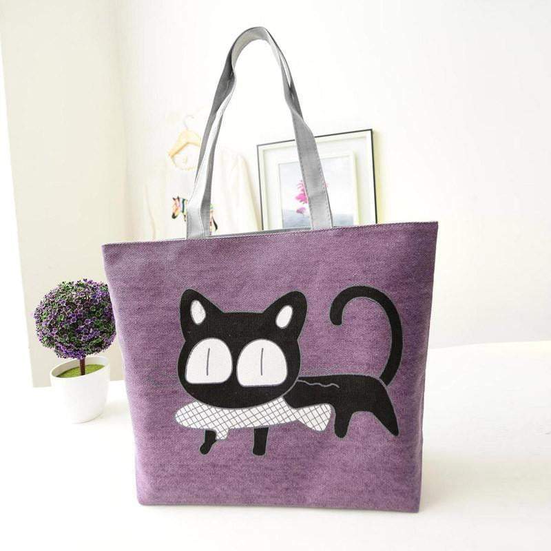 Stylish Cat Print Women's Tote Shoulder Bag