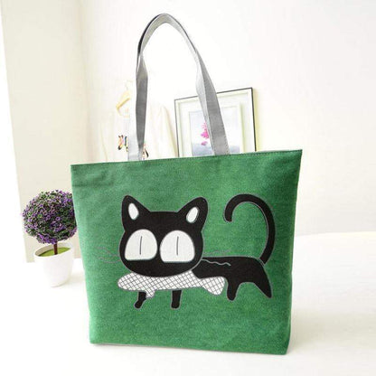 Stylish Cat Print Women's Tote Shoulder Bag