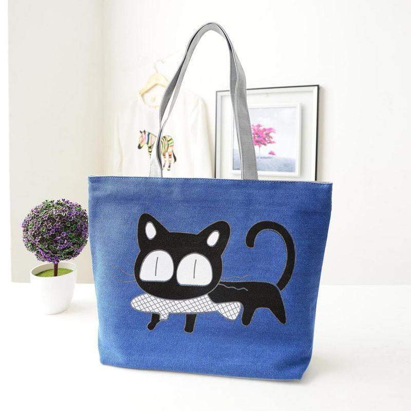 Stylish Cat Print Women's Tote Shoulder Bag